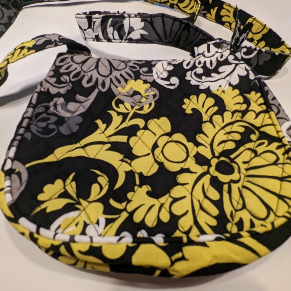 Vera Bradley Baroque Lizzy Hipster Crossbody Bag Retired Black Gray Yellow Green